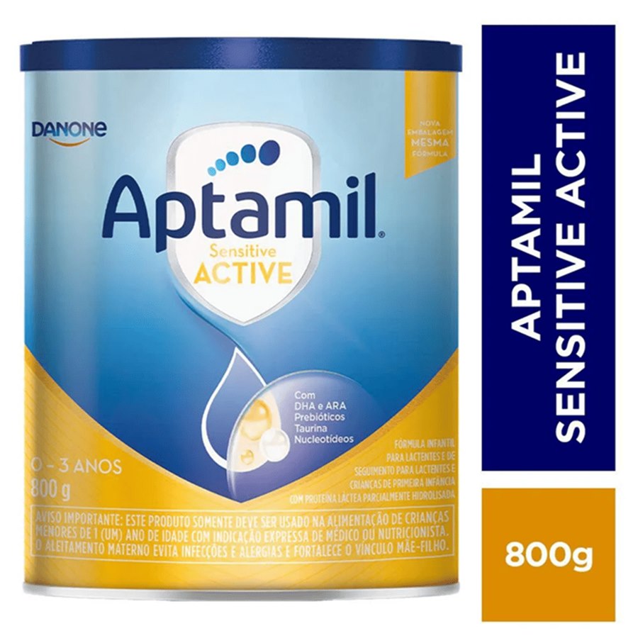 large-638955278875085670-803245_3 Fórmula Infantil Aptamil Sensitive Active Danone 0 A 3 Anos 800g - Imagem 1